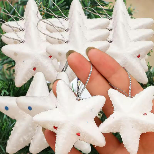 6pc set Christmas Star Hanging Pendants Foam