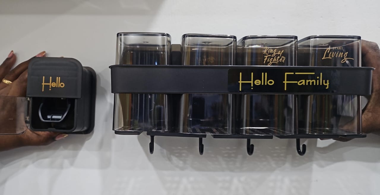 Family branded wall mounted toothbrush toothpaste dispenser