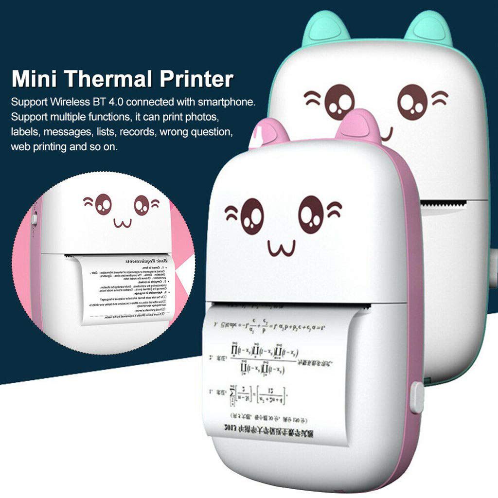 Portable Mini Pocket Bluetooth Thermal Printers with 3 FREE Roll Printing Papers/ Inkless Printer for Labels, Receipt, Photo,Notes, etc