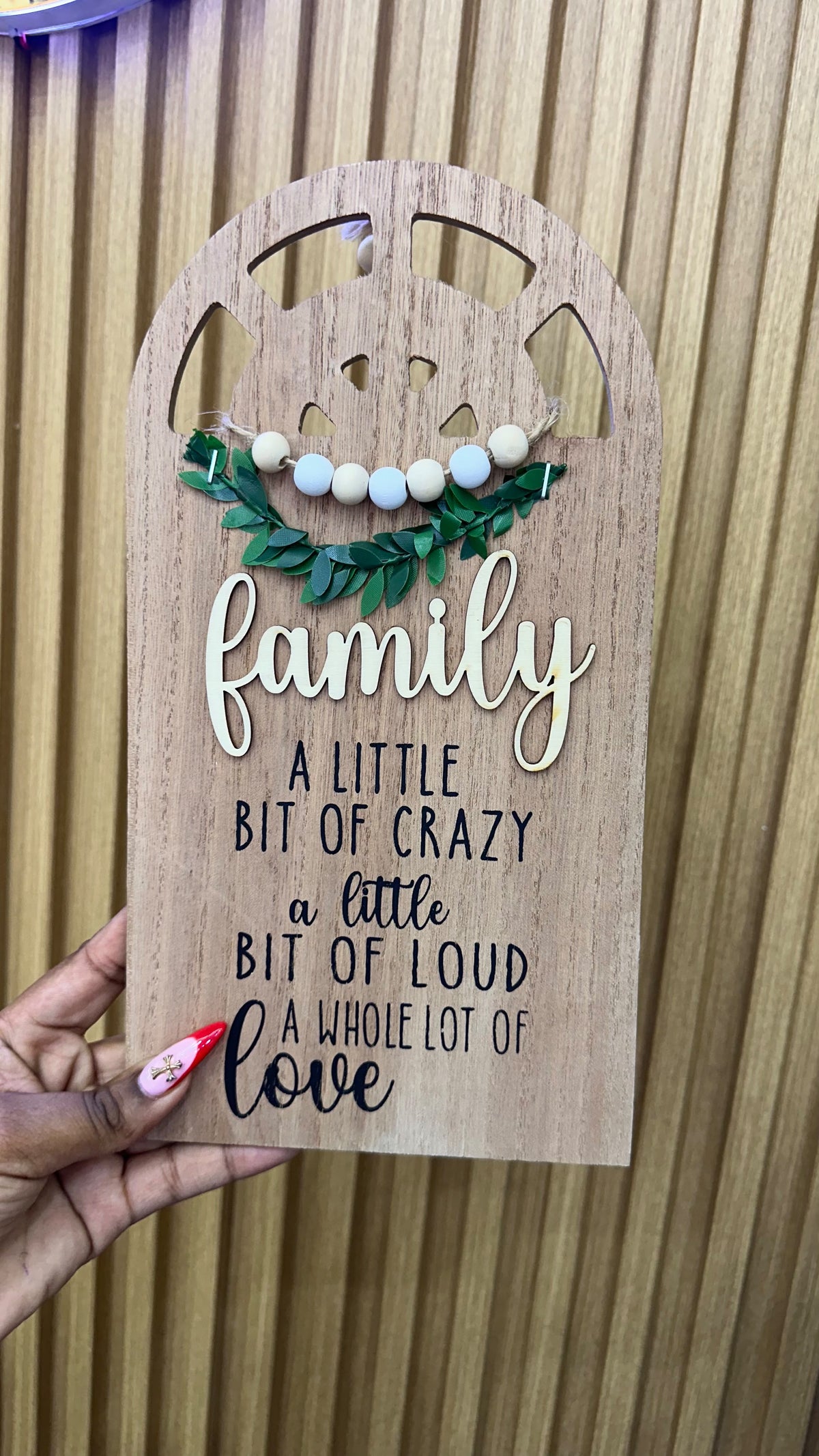 Wooden hanging decor