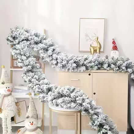 Snow Flocking Christmas Pine Garland