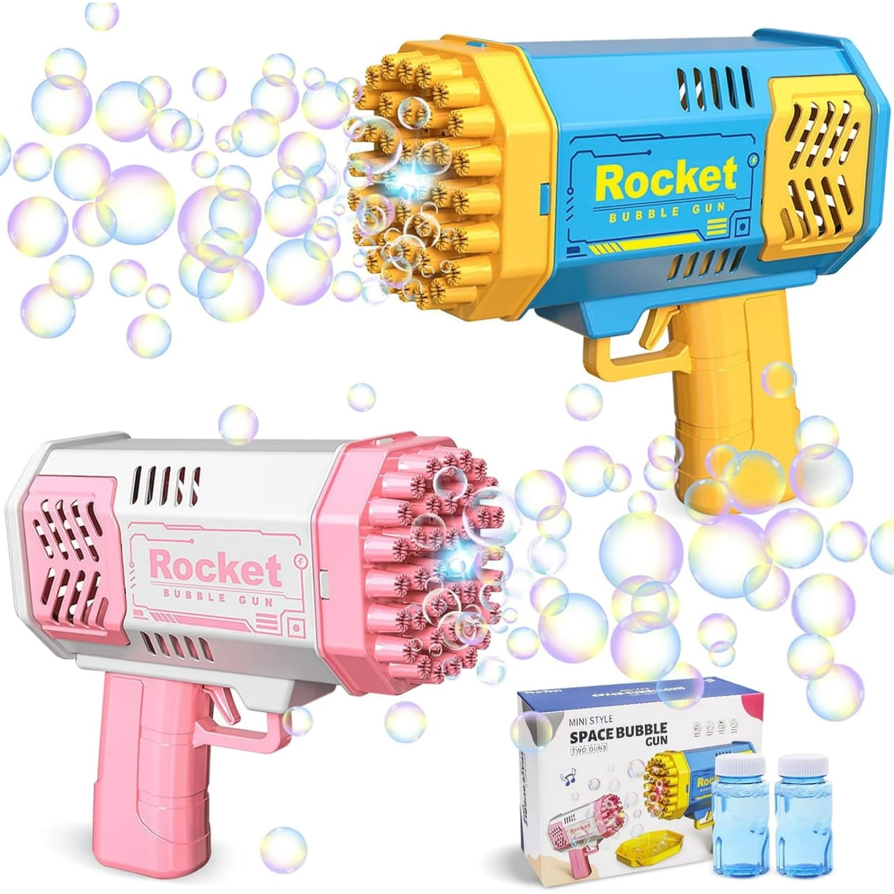 Dual-Color Battery-Operated Bubble Gun