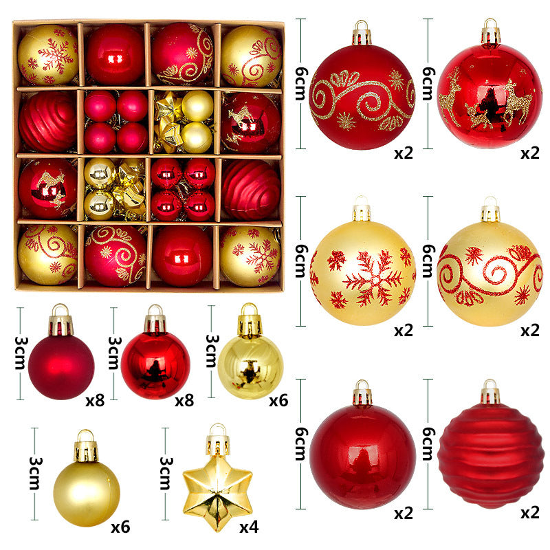 44 pcs assorted Christmas balls