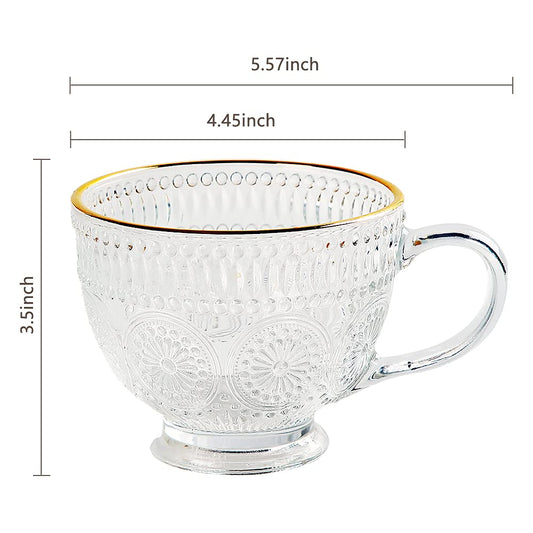 Set of 3 Romantic 500ml premium water/tea glass set, suitable for refreshing, soda and beverages