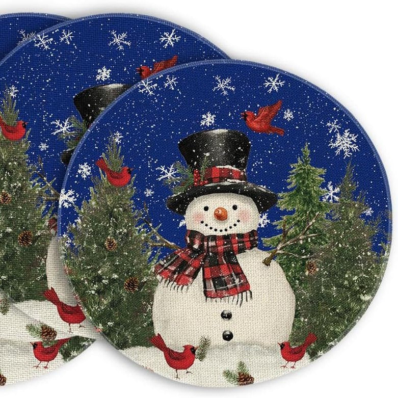 Plaid Christmas Round Placemats Set of 2pcs 650/-