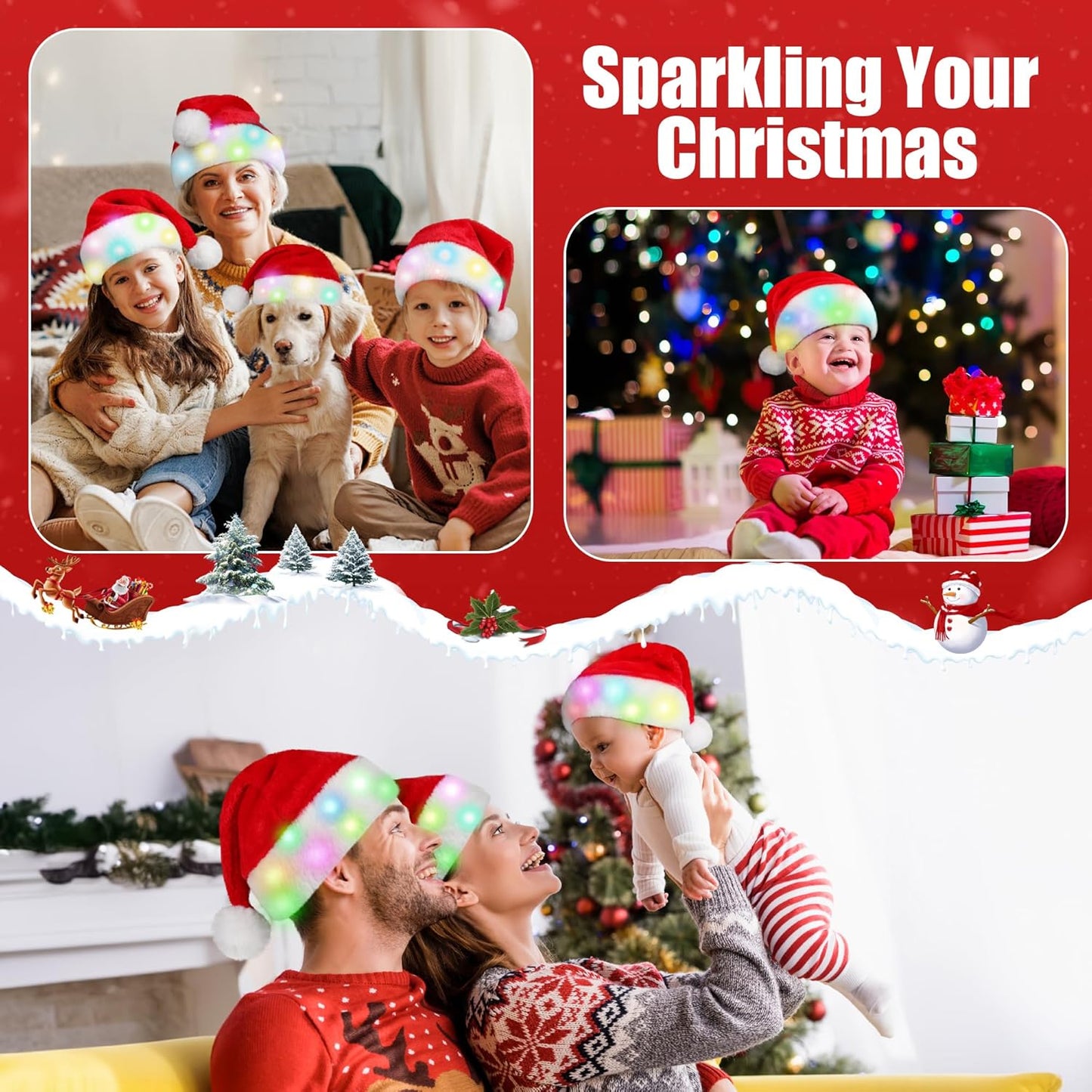 Santa Hat With LED Lights