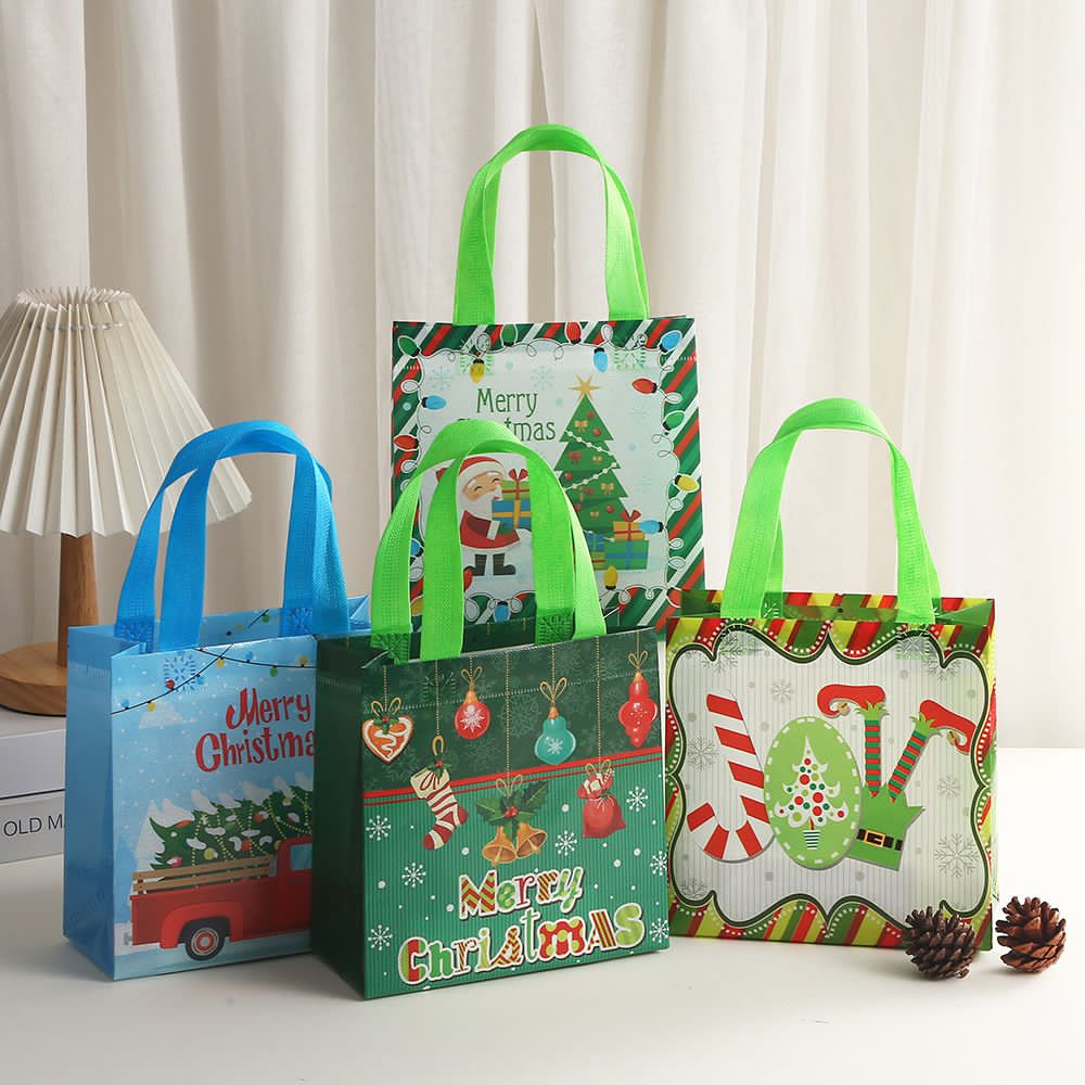 Christmas Kraft Paper Gift Bags Xmas Candy