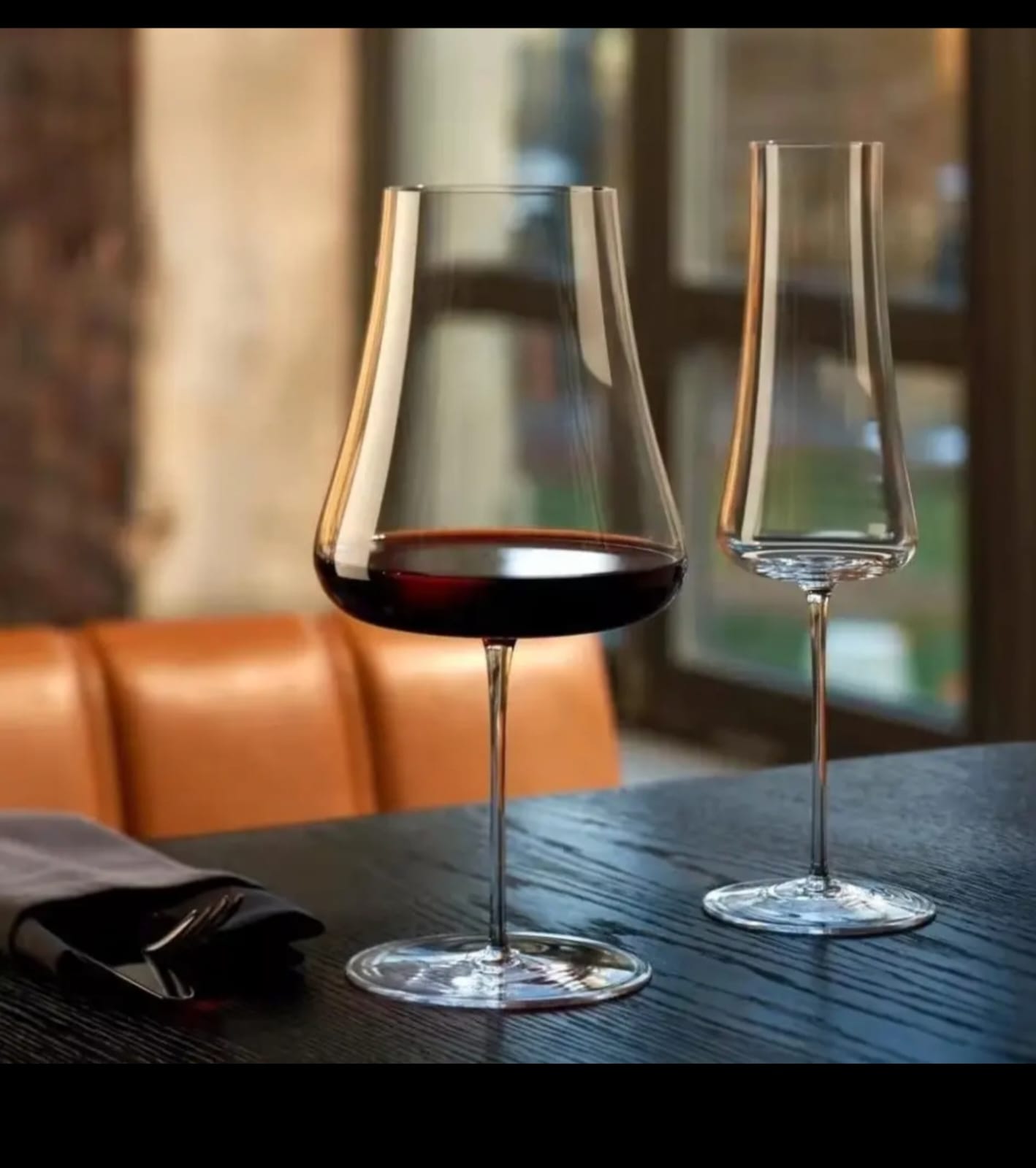 Elegant Burgundy Crystal glasses /Wine Glass and Champagne Glass flutes