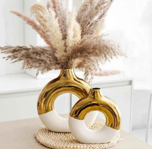 Donut shape ceramic flower vases