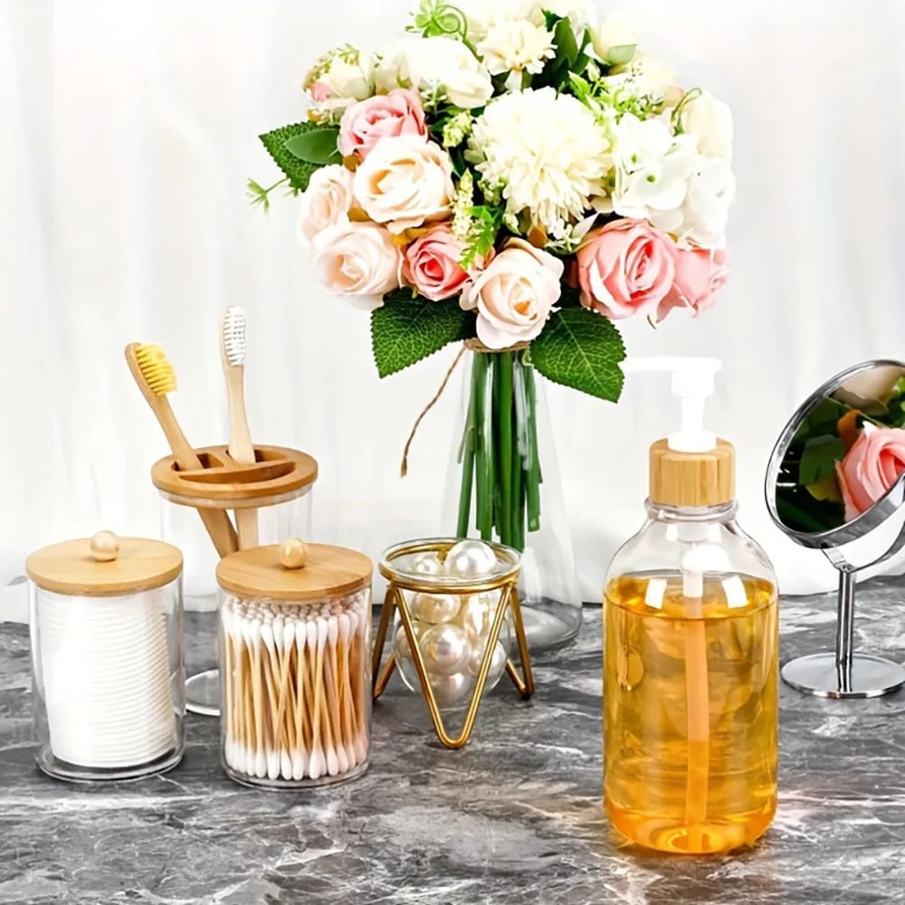 4pcs Bamboo Bathroom Accessories