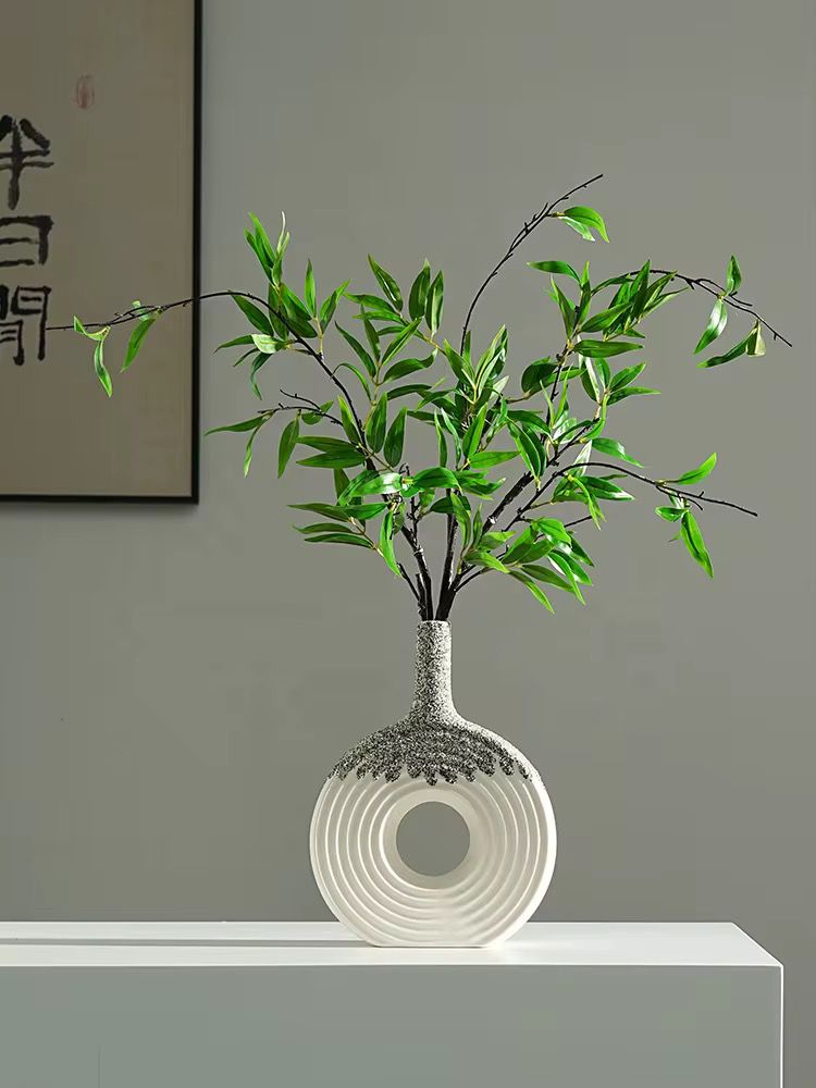 Ceramic Donut Vase, 12 inch Flower Vase for Home Decor