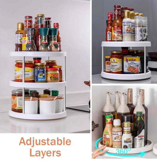 3 tier rotating kitchen storage rack