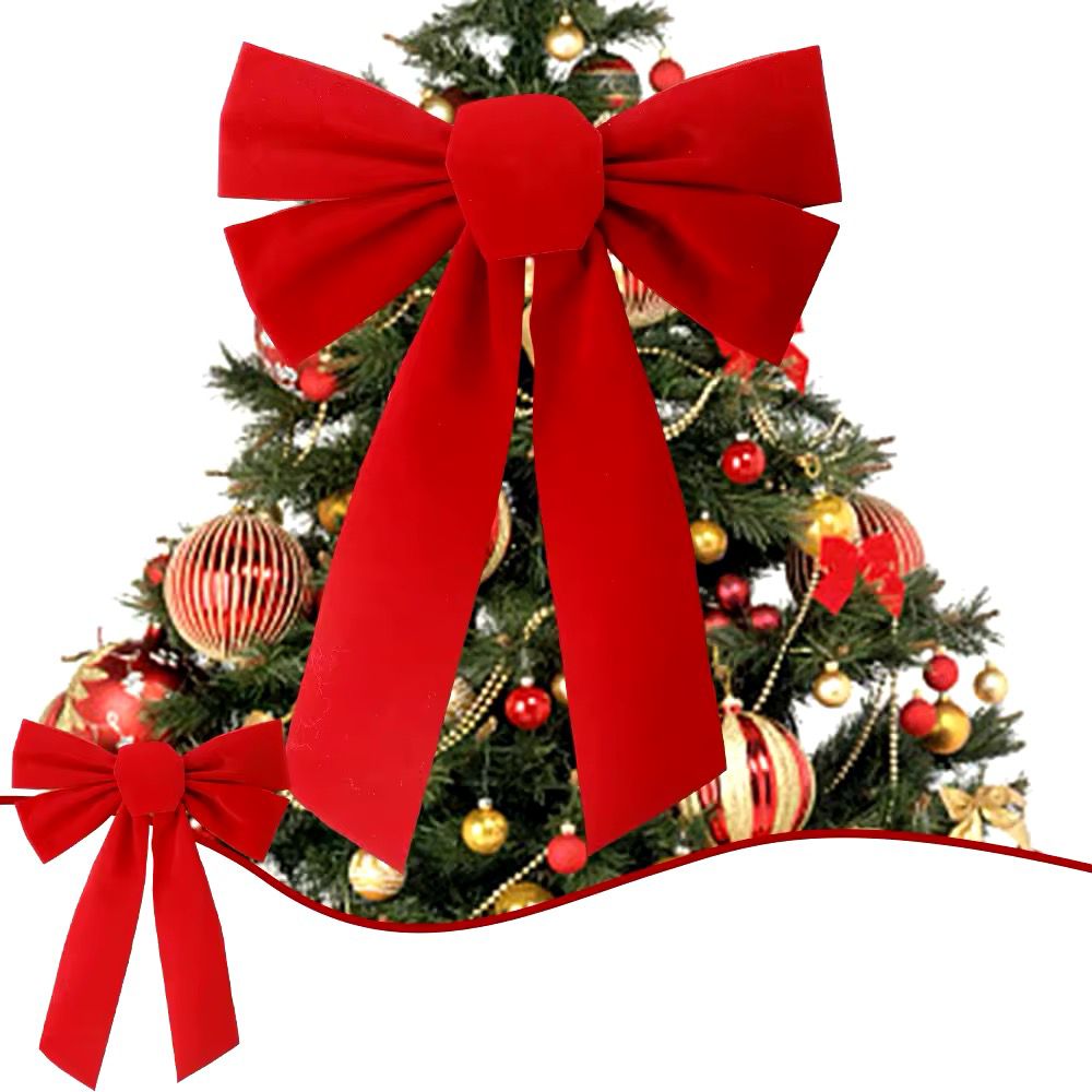 Large Christmas Bow Red Velvet Bow Christmas