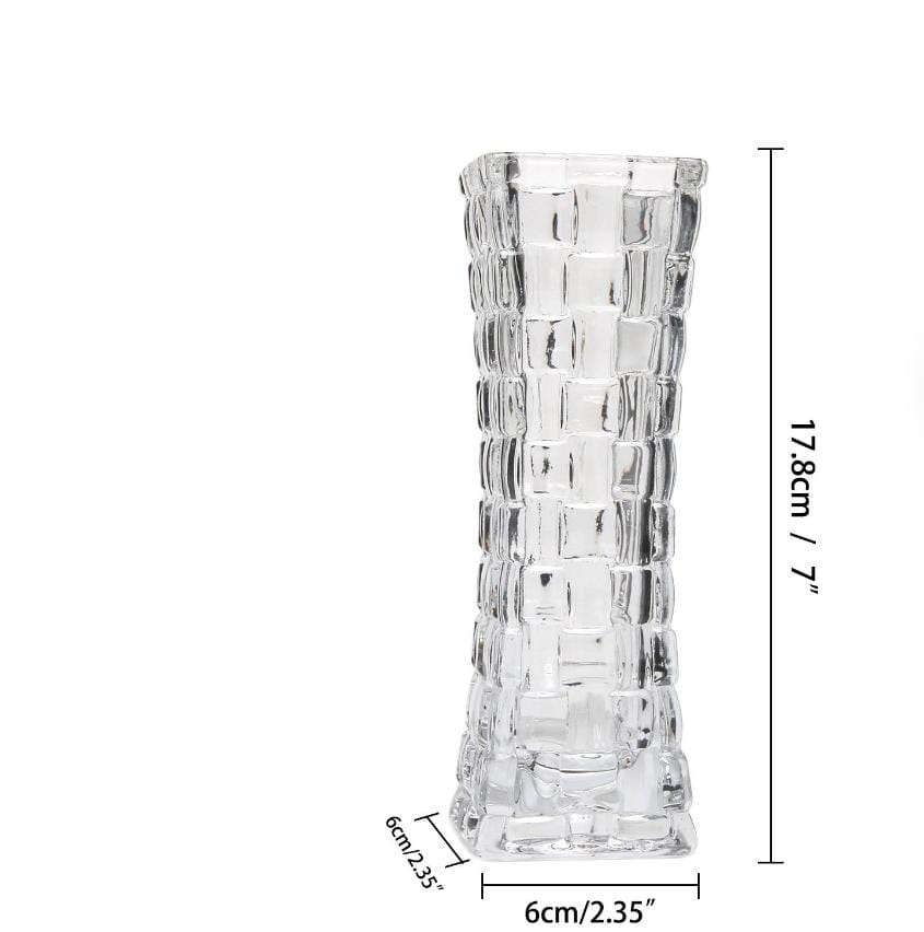 Glass vase square checked