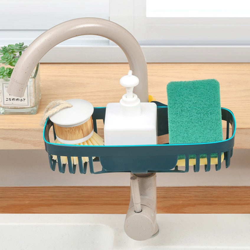 *Kitchen Faucet Rack, Kitchen Draining Basket, Storage Rack for Sponges and Rags Beside The Sink
