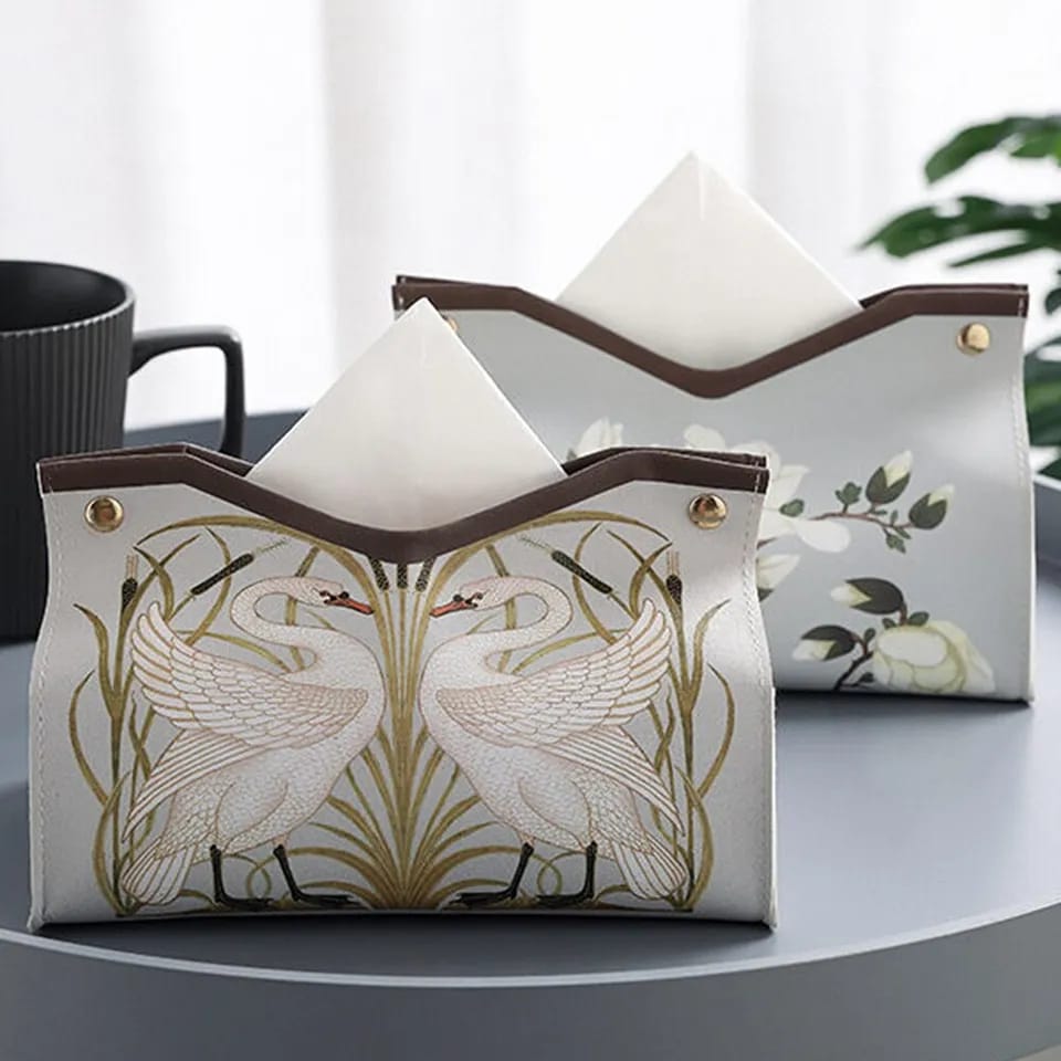 Tissue Box Organizer PU Leather Home Living Room Desktop Drawer Napkins Storage Car Toilet Paper Holder Bag Shop Tissue Box