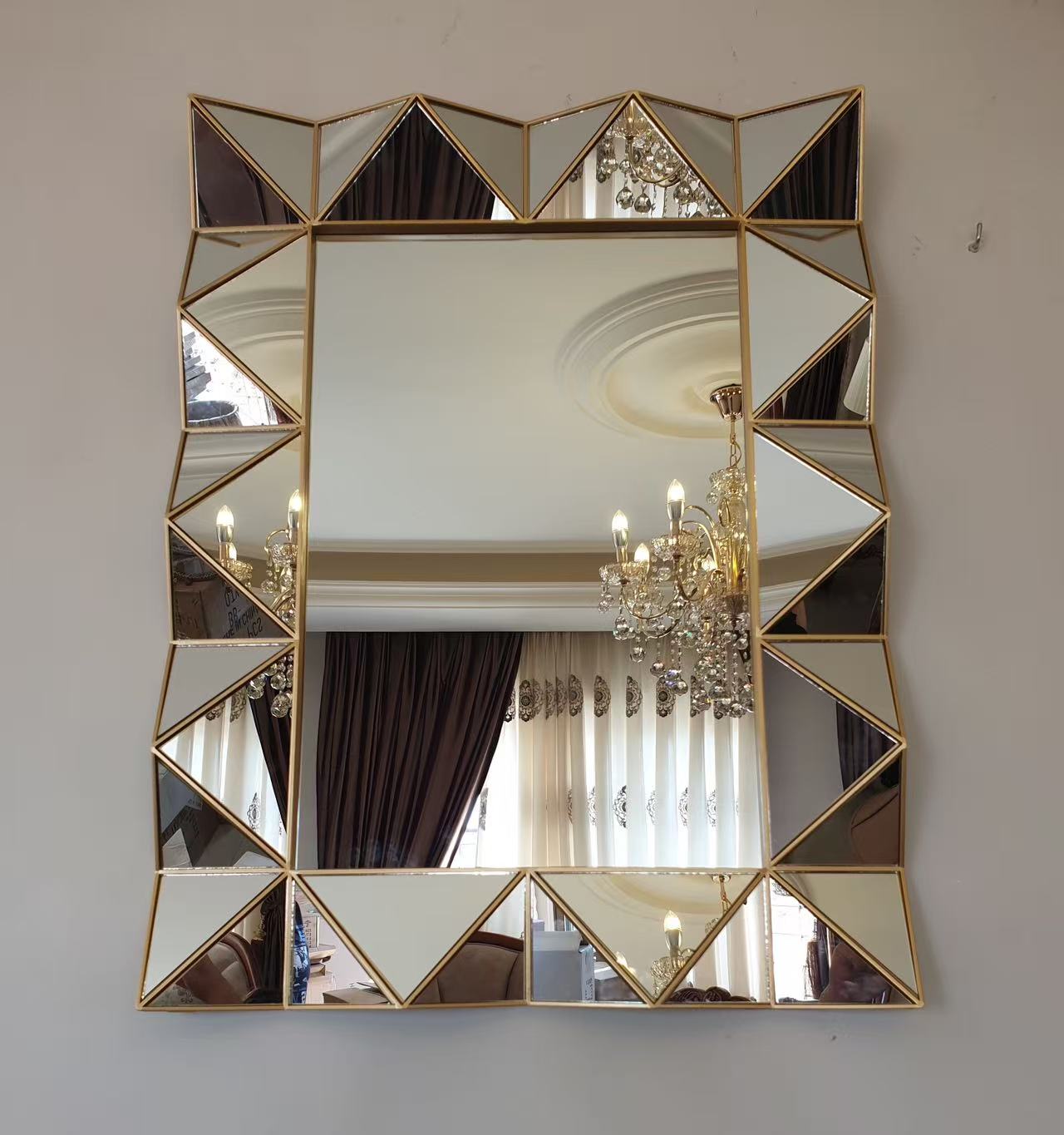 Luxury designer panel decorative wall mirror