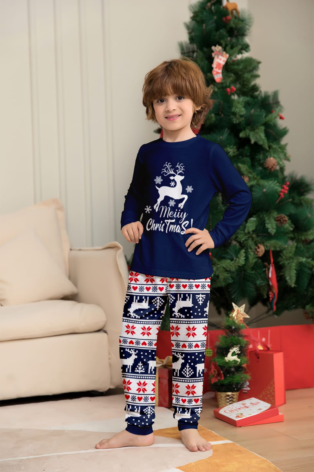 Christmas pajamas outfit for both Adults &kids pyjamas set