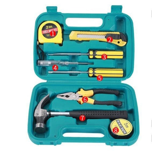 Comprehensive 9-Piece Tool Kit for Household and Automotive Repairs