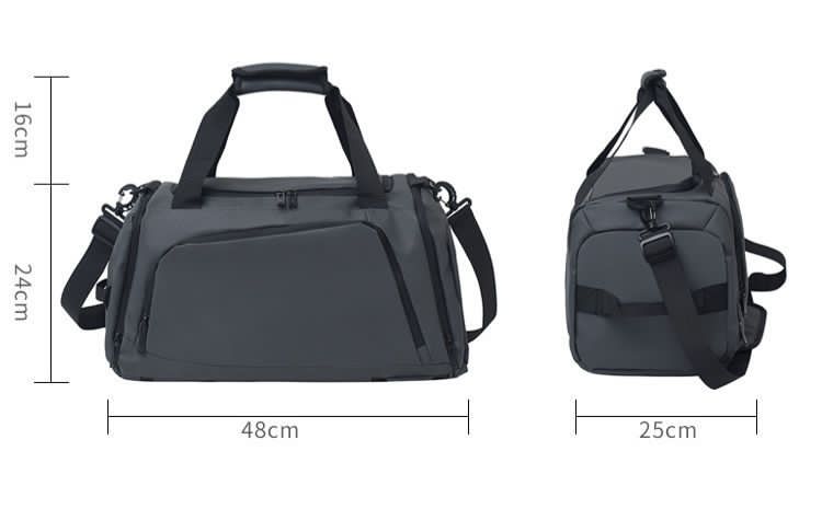 Waterproof Duffel Bag with Shoe Compartment & Backpack Straps