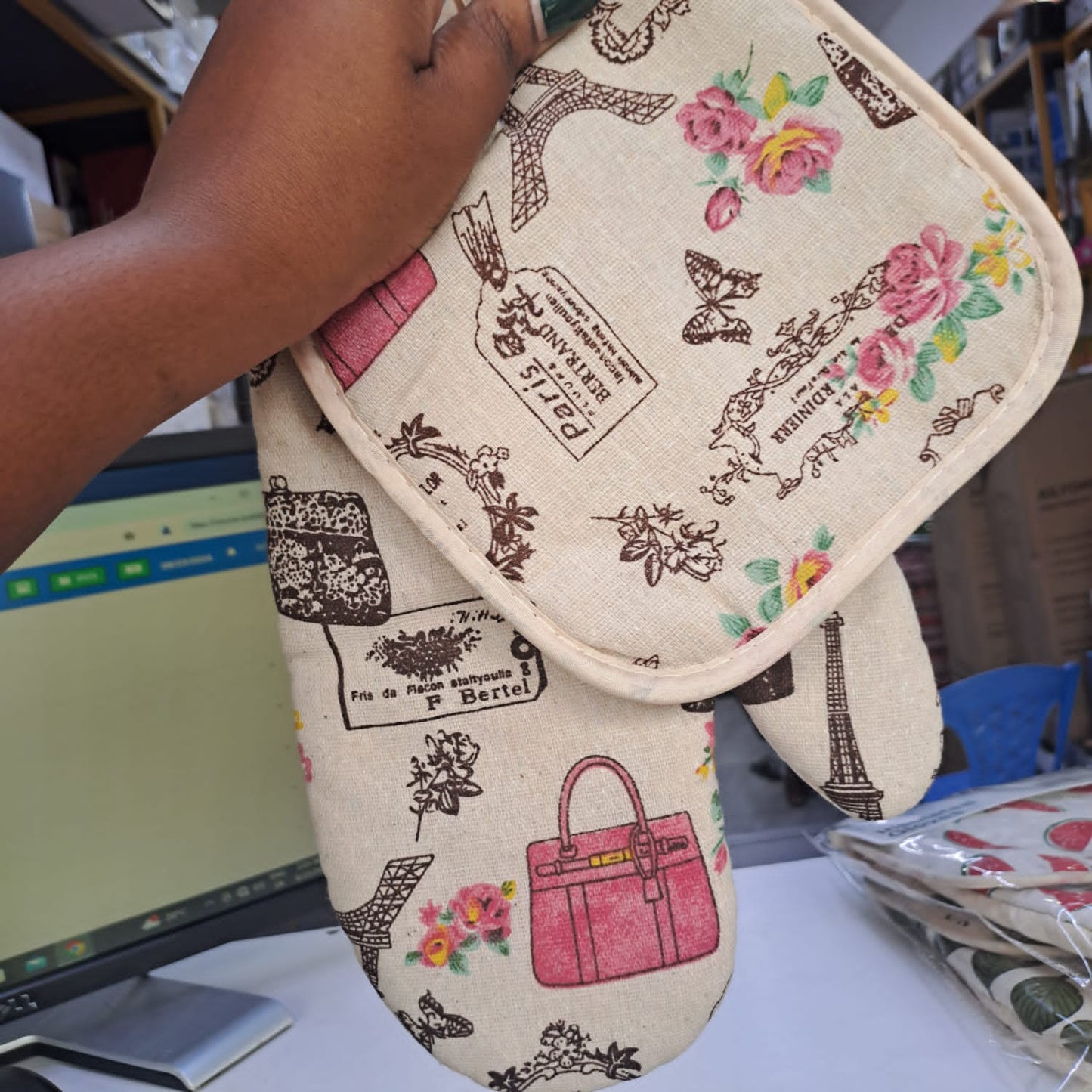 Cotton oven mitt+cotton mat