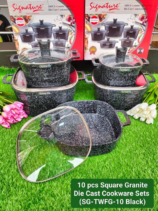 10pcs Square Granite cookware set
