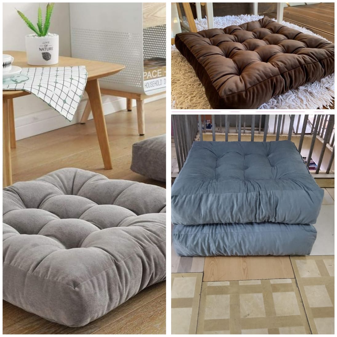 Square floor pillows