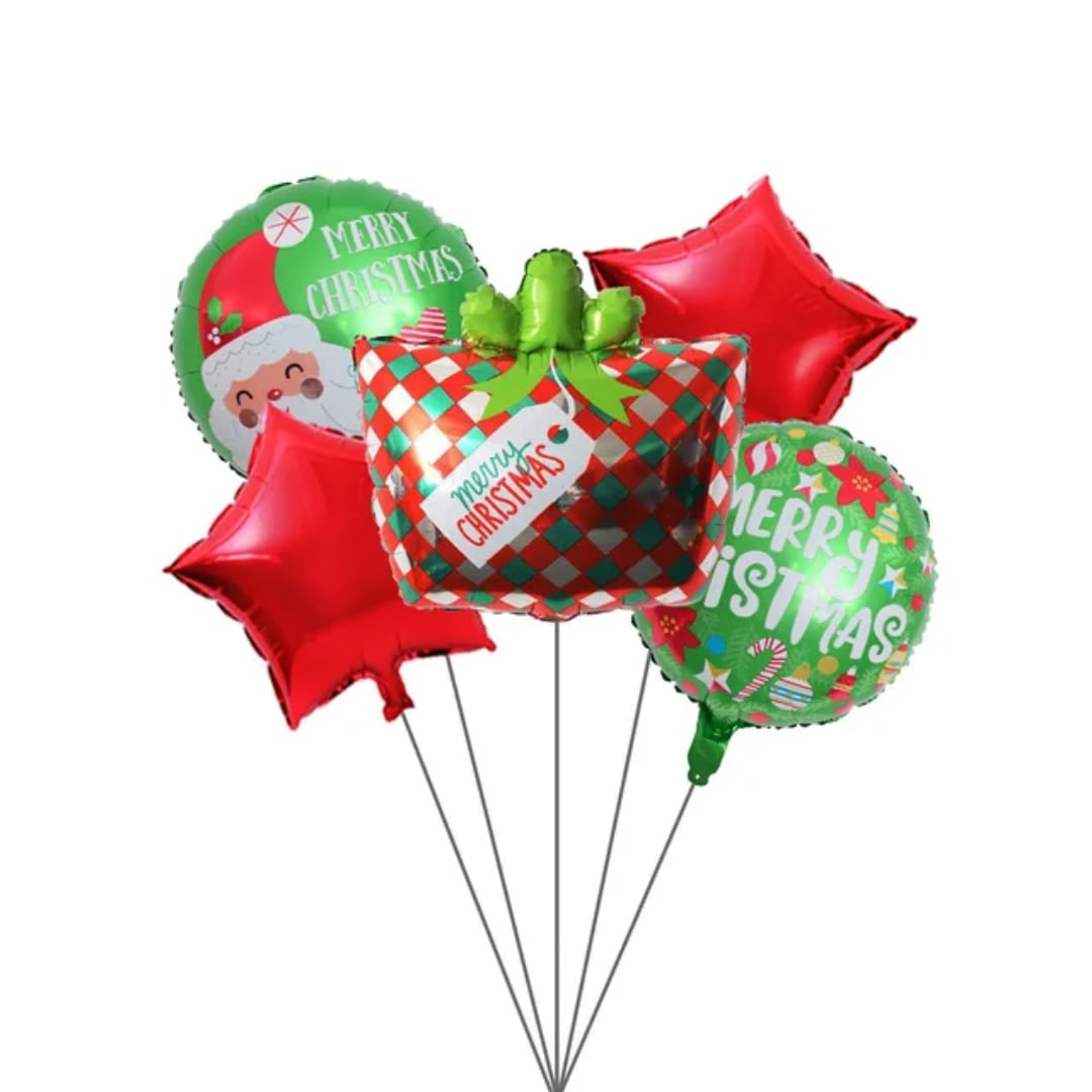 5pc Latex Christmas Balloons Santa Claus Elk Christmas Party Balloons Merry Christmas Home Decorations
