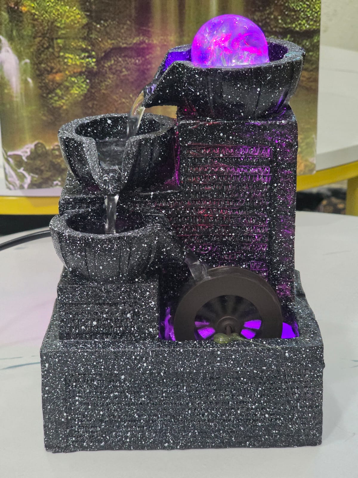 Indoor waterfall fountain table decor
