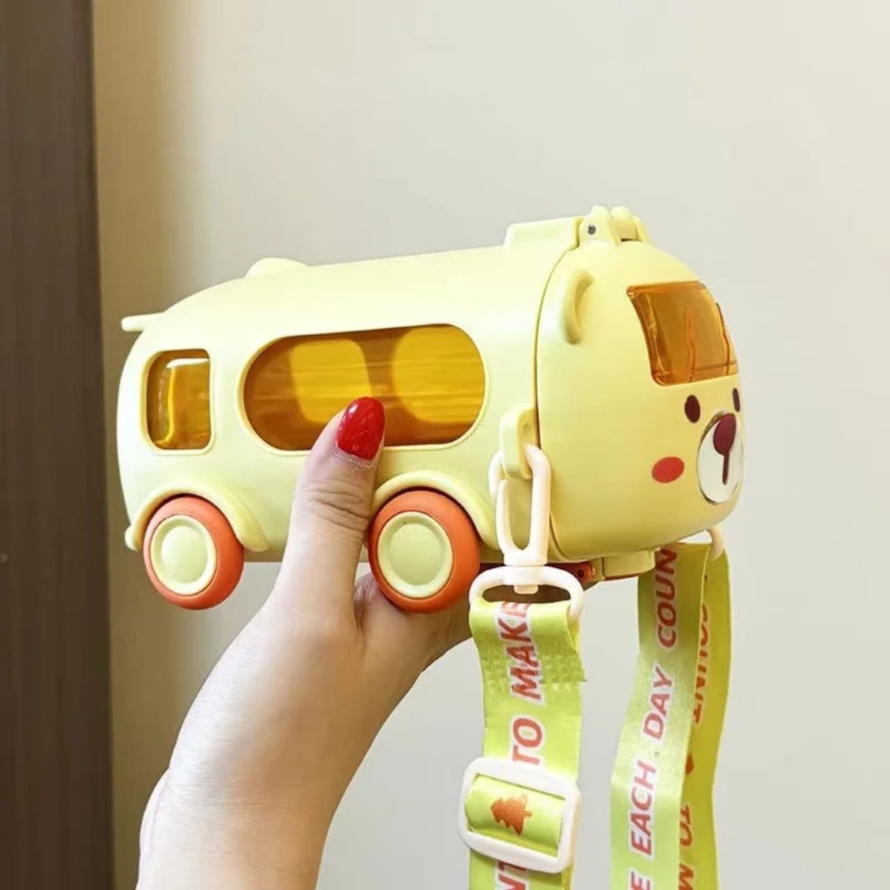 2-in-1 toy bus water bottle for kids