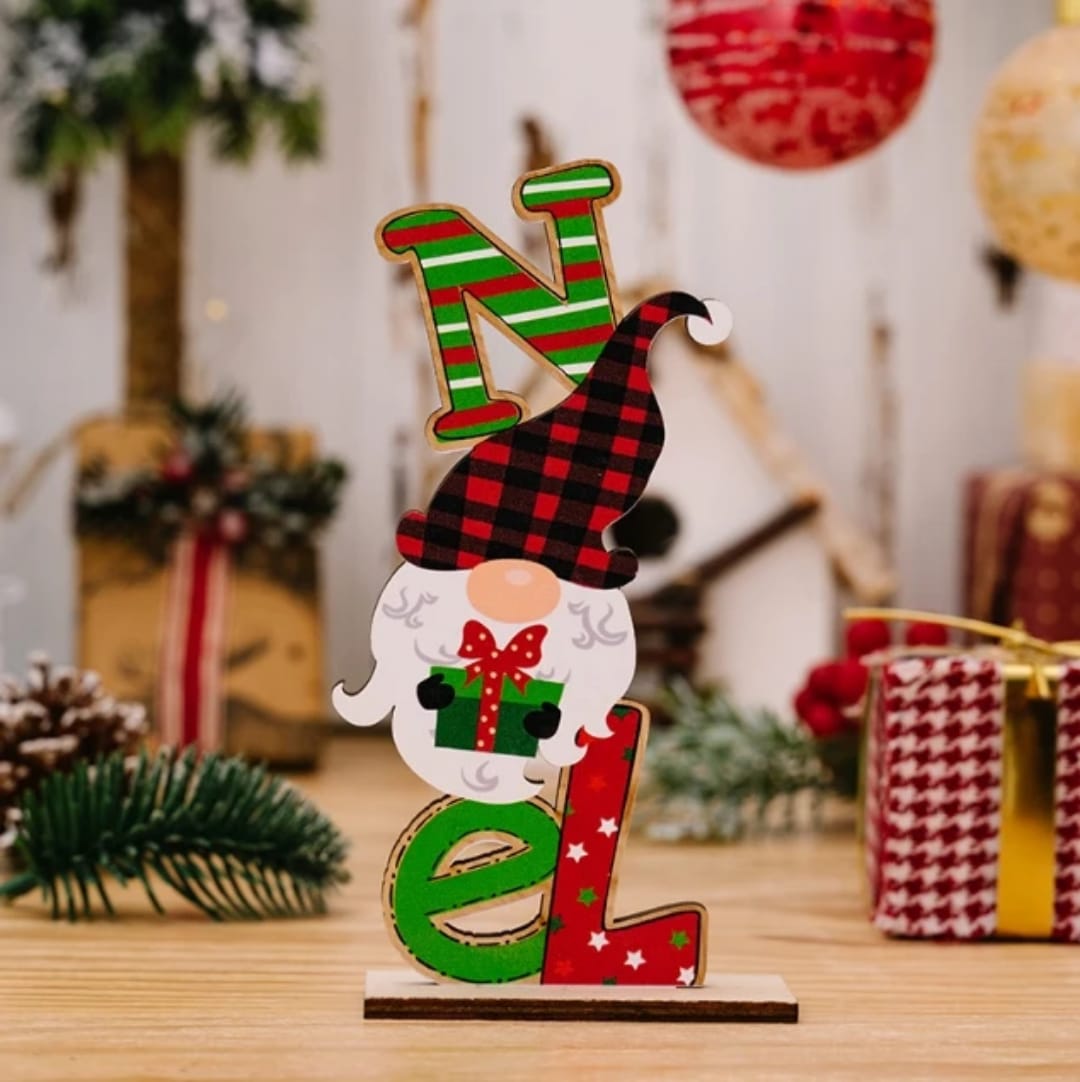 Wooden Christmas Desktop Ornaments Table Decor Christmas Home Decoration Xmas Gift