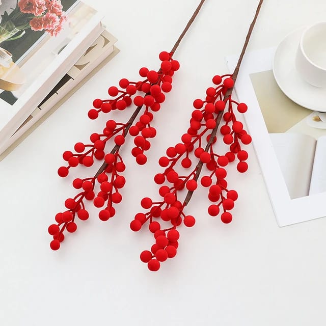 5pcs Artificial Red Berry Bouquet Christmas