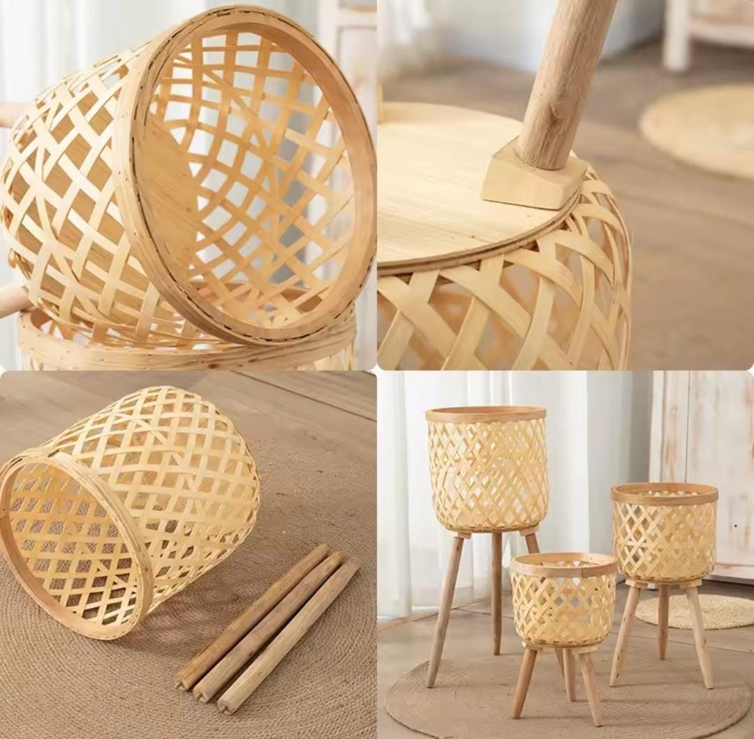 Boho Rattan plant stand