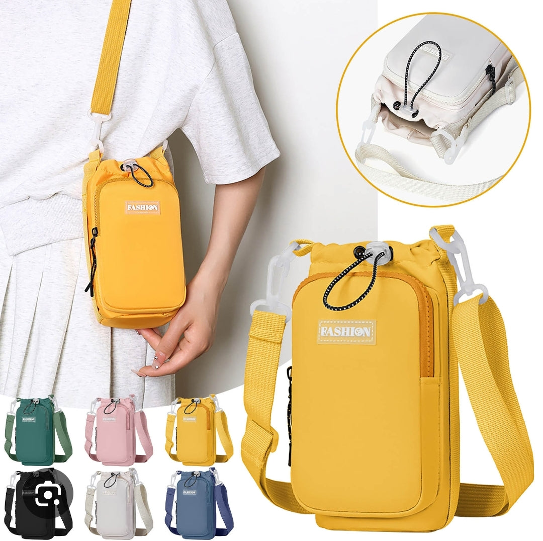 Water Bottle Draw string bag Holder with Strap Crossbody Insulated Water Bottle Carrier Sling Bag