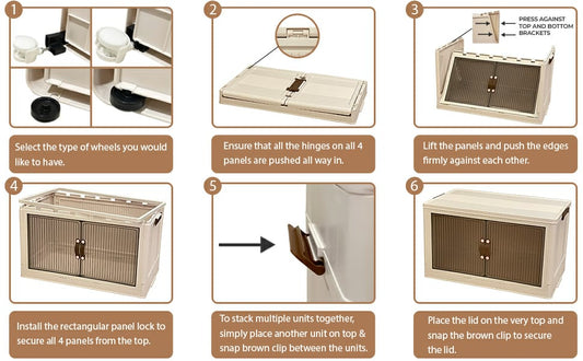 Double layer Foldable, Stackable Nordic Plastic Kitchen Cabinets with wheels, for Home Furniture. Multi-layer Foldable Storage Cabinet Living Room Multifunction Storage Box