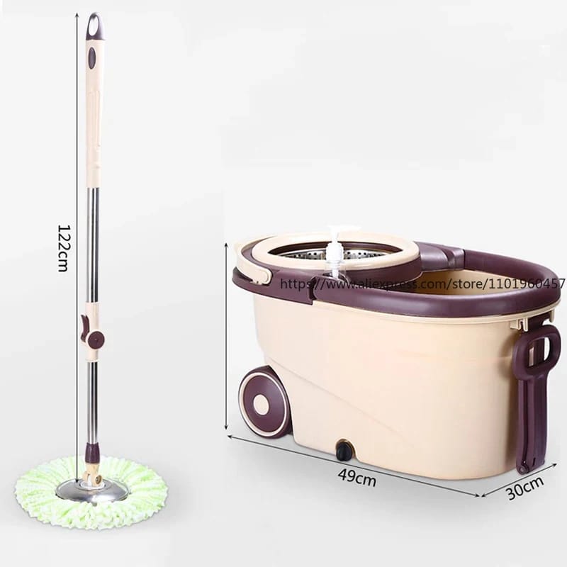 360° Spin Mop with Bucket and Dehydration Basket(comes with two mop heads