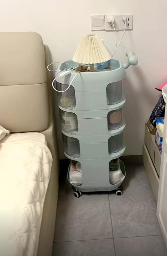 Big Multiple purposes 4 Tier organizer trolley with wheels DIY Assembling