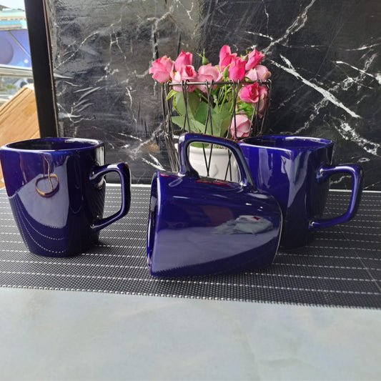 3PC Navy blue box TEA/COFFEE mugs 300ml