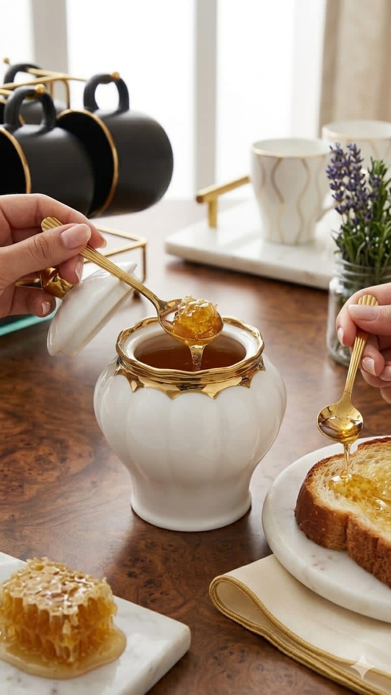Pumpkin white and gold sugar dish