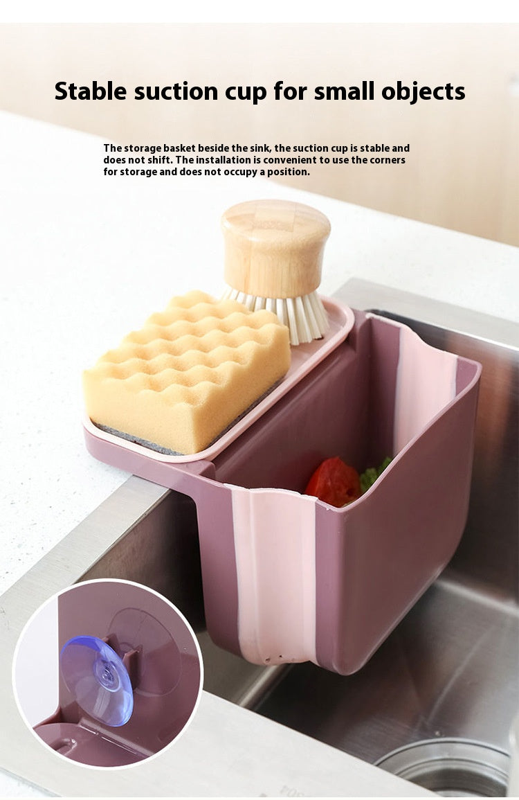 Kitchen Retractable drainage basket with suction cup