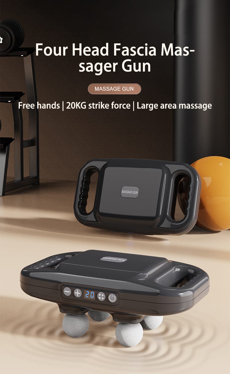 Powerful four heads deep tissue massager