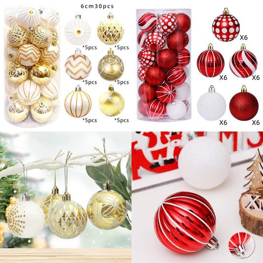 30PCS 6CM CHRISTMAS THREE BALLS