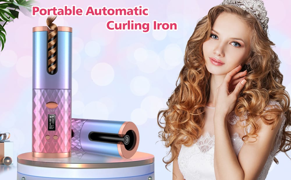 Cordless automatic rechargeable hair curler
