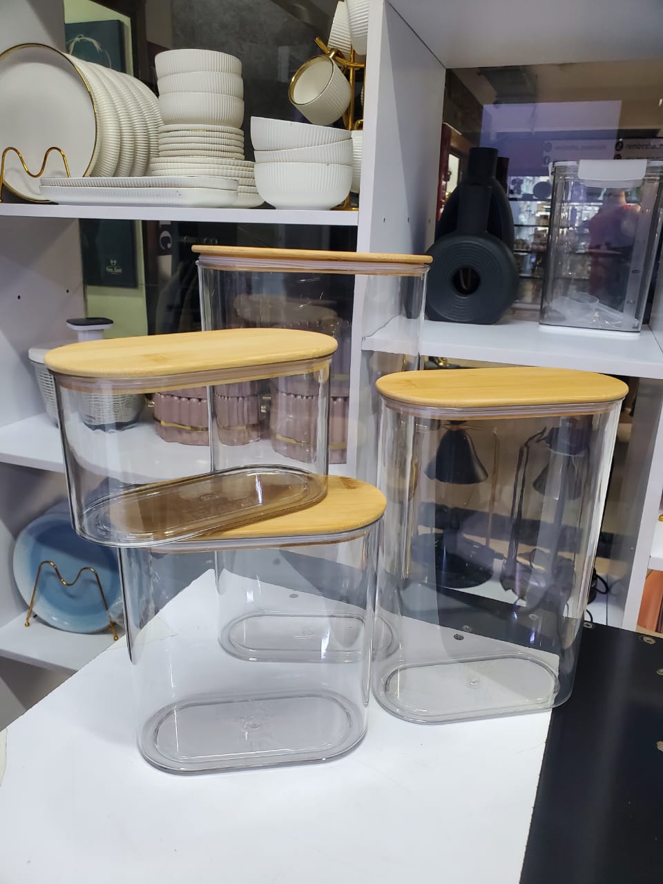 4pcs set acrylic storage containers