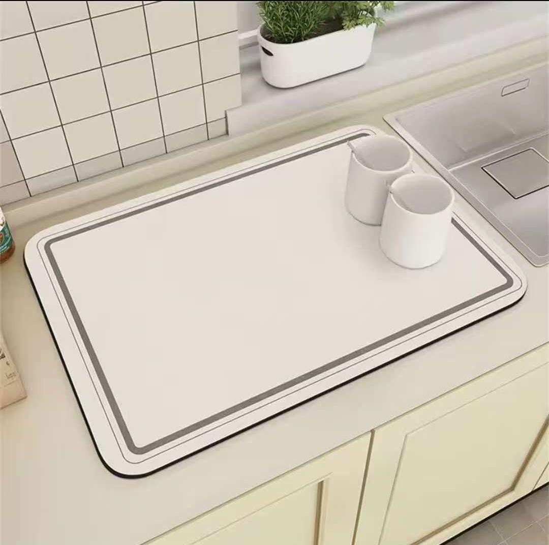 Geometric kitchen drying mats
