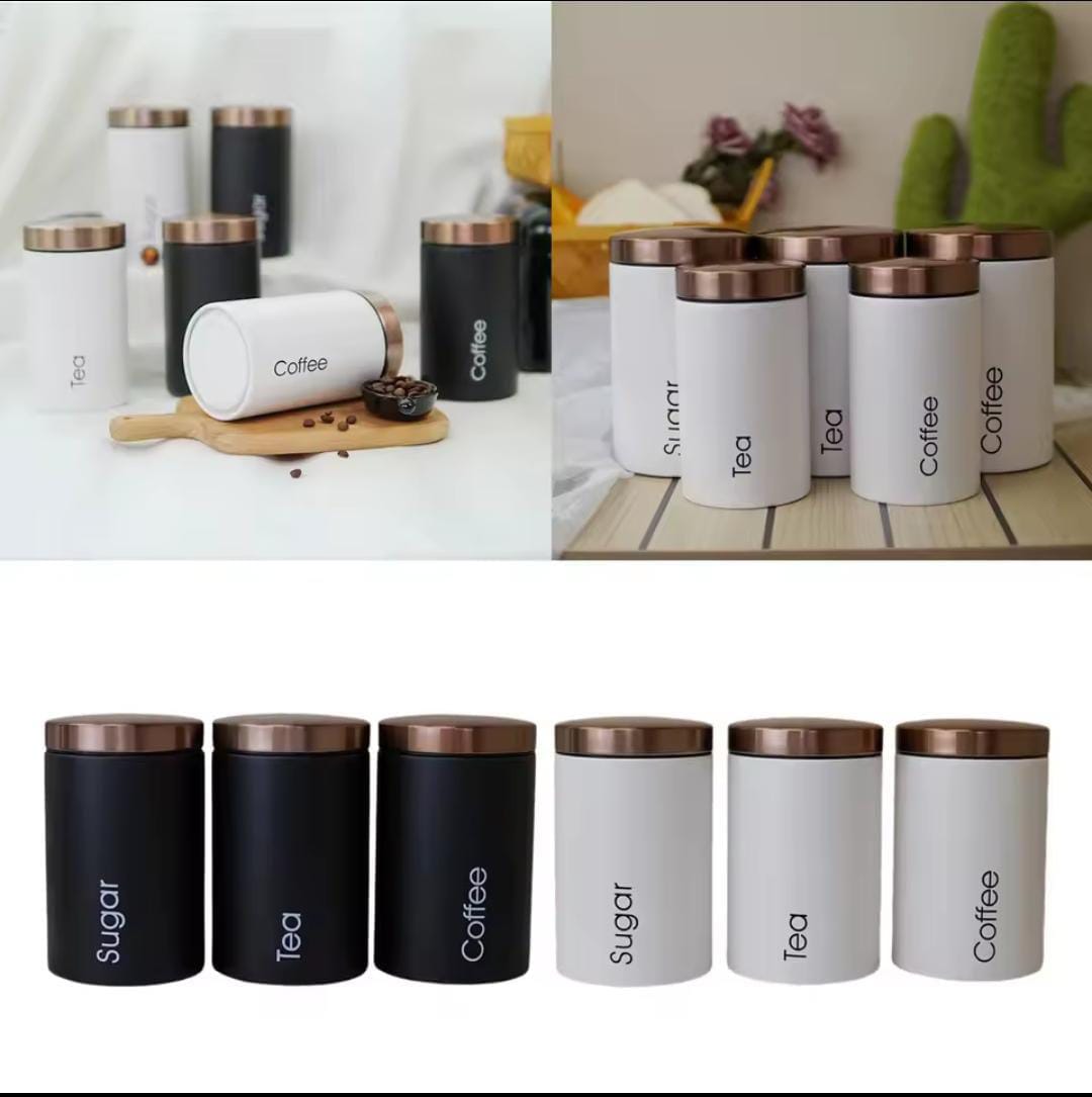 Sugar, Tea, Coffee canisters
