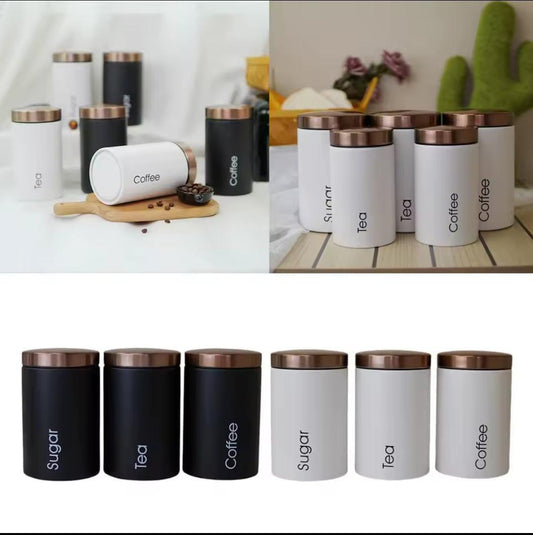 Sugar, Tea, Coffee canisters