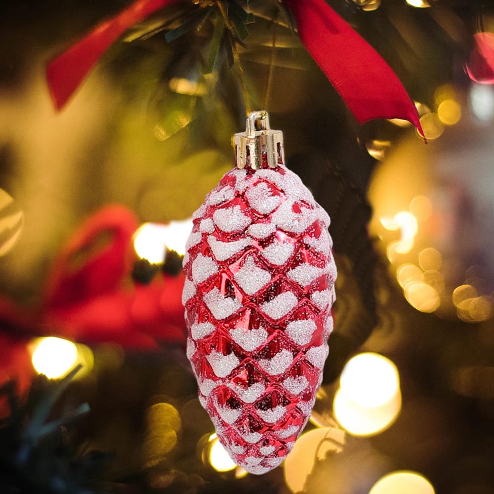 5Pcs Christmas Painted Pine Cone Balls