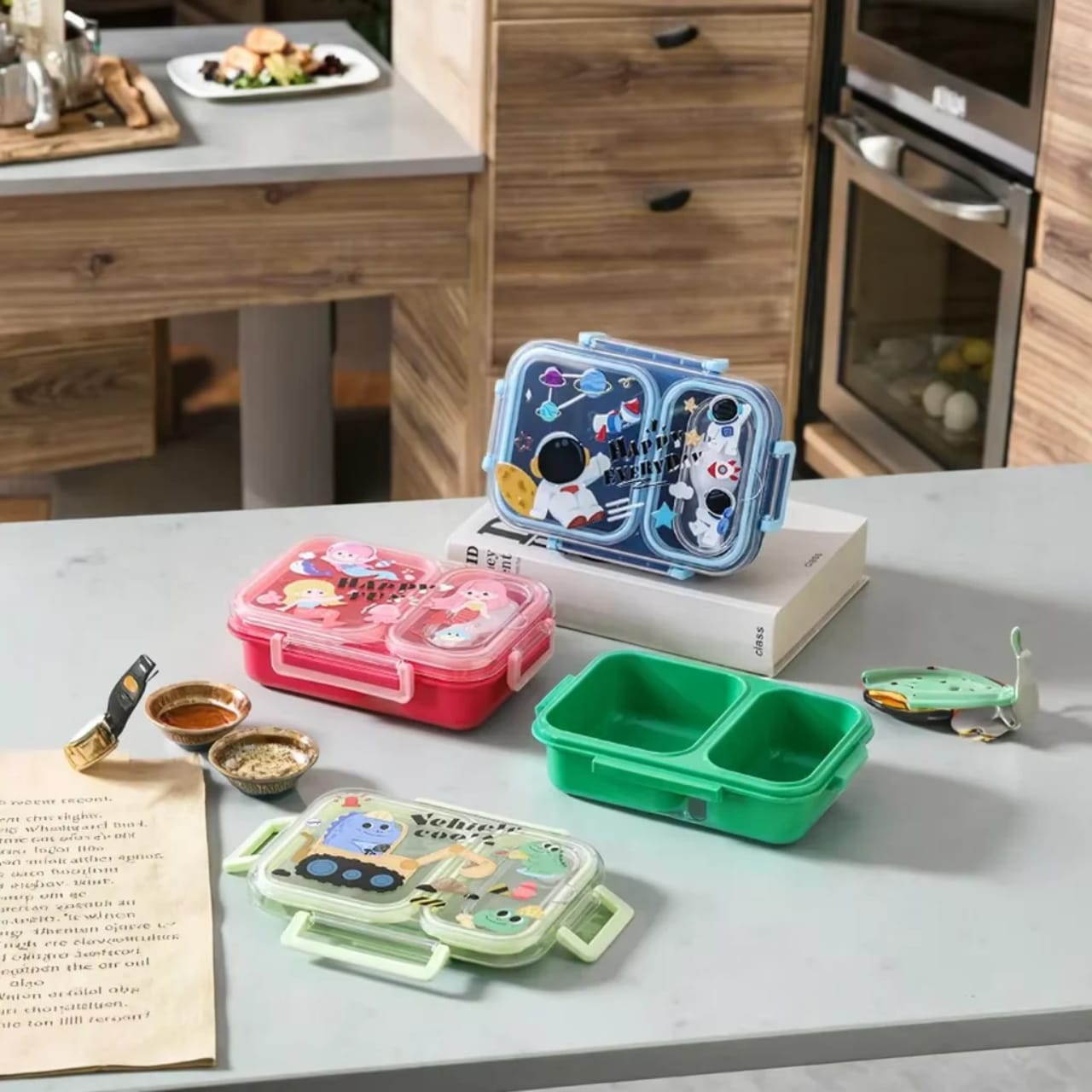 2-Compartment Bento Lunch Box with Spoon