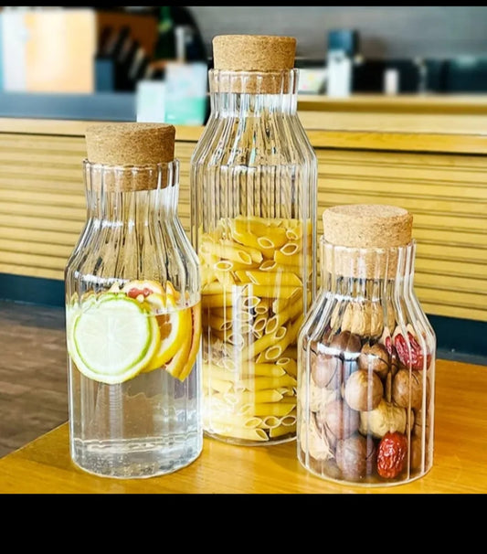 Mulit-purpose Modern Household Borosilicate Glass Storage Jar with Acacia wooden cork Lid